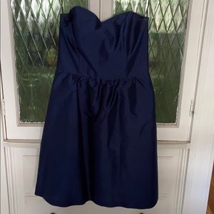 Strapless LulaKate Navy Dress with pockets!